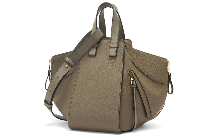 LOEWE Soft Grain Calfskin Hammock Bag, Shoulder Bag Trumpets Women's Laurel Green