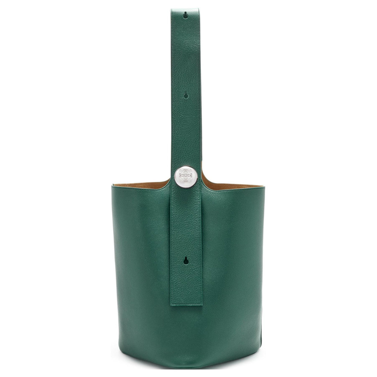 LOEWE Pebble Bucket Grain Calfskin Bucket Bag, Handbag, Shoulder Bag Tubas Men's Green
