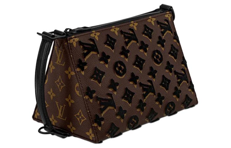 LOUIS VUITTON Triangle Messenger Monogram Tuffetage Black