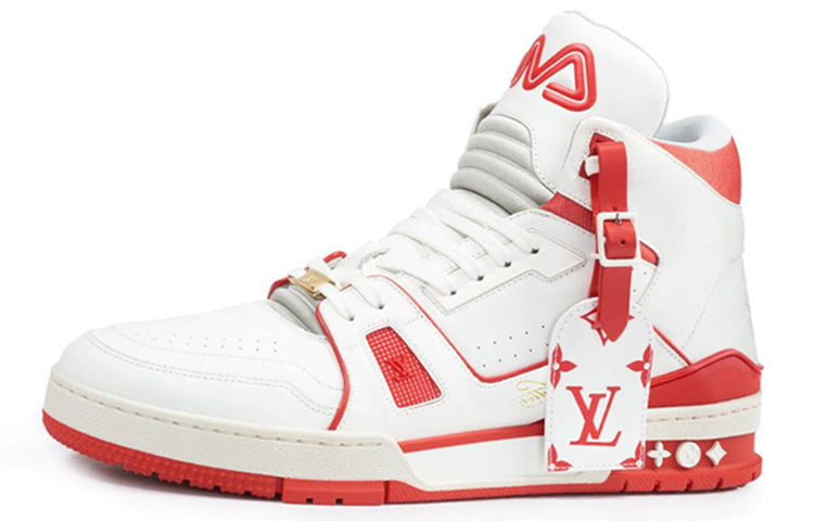 LOUIS VUITTON LV Trainer Sneaker Mid White Red