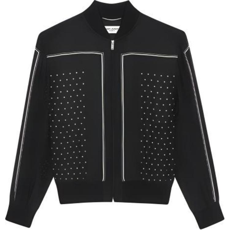 SAINT LAURENT Polka dot Pattern Bomber Jacket