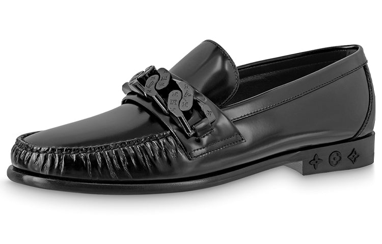 LOUIS VUITTON Loafers 'Black With Gathered Pleats'