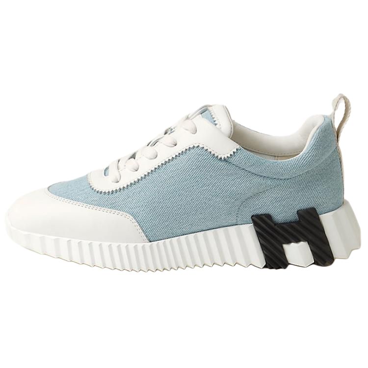 HERMES Bouncing Low-Top Casual Shoes Women's Blue