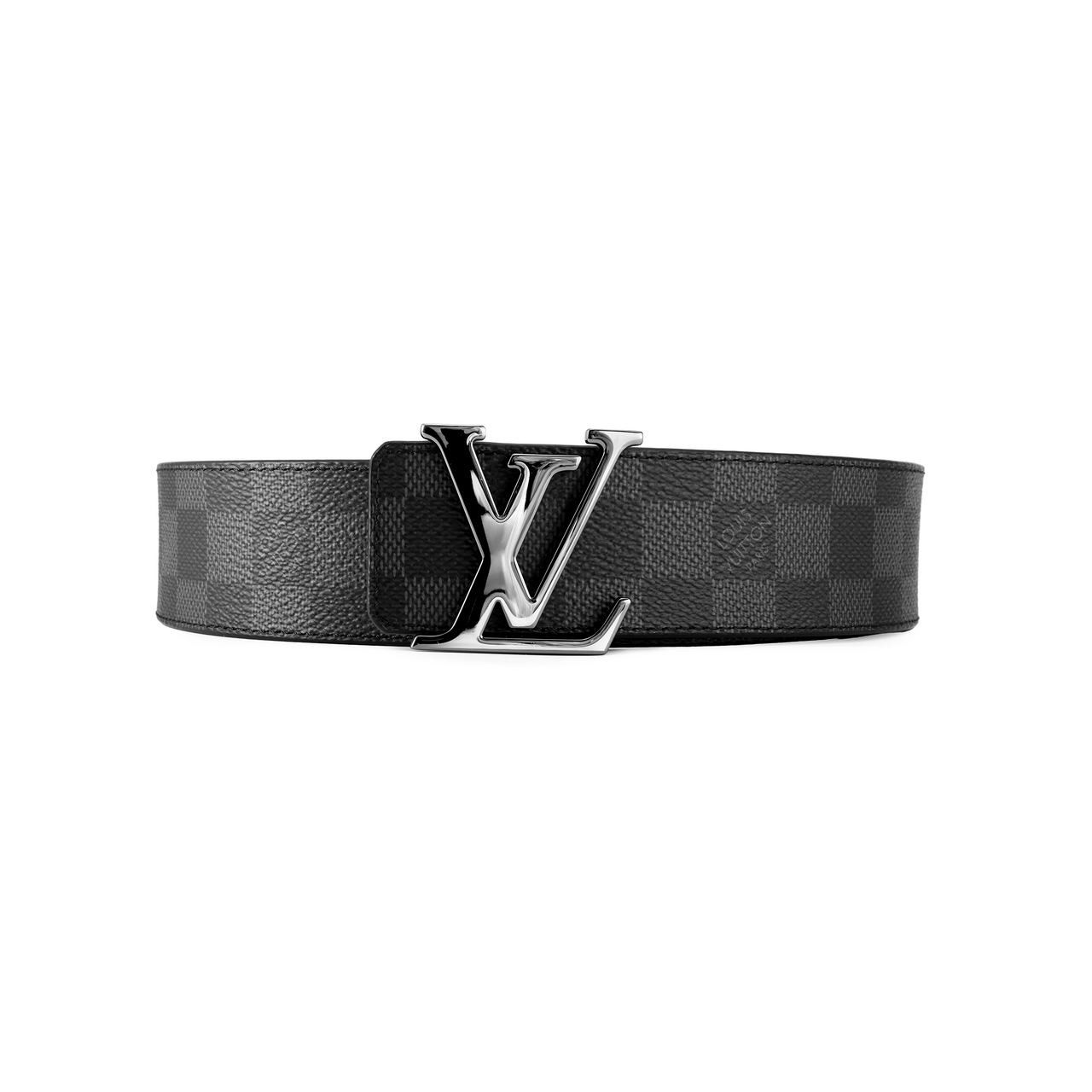 LOUIS VUITTON Lv Initiales Silver Buckle Reversible Belt Damier Graphite 40mm