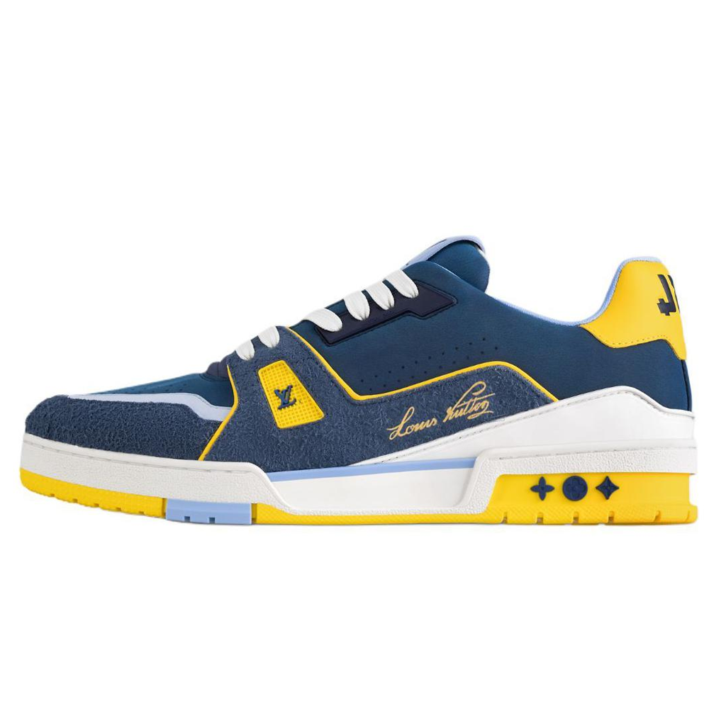 LOUIS VUITTON Trainer Low-Top Skateboard Shoes Men's Blue