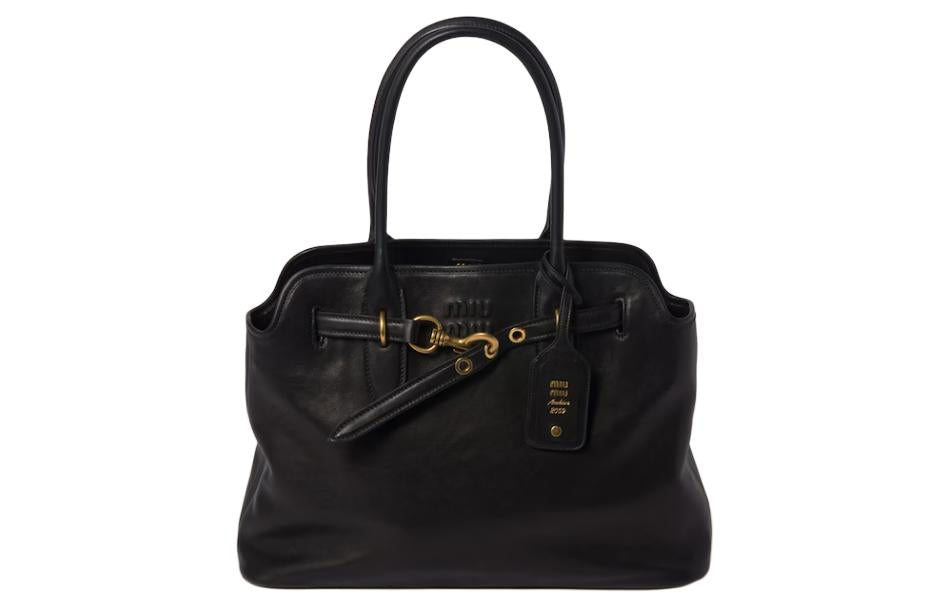 MIU MIU Leather One Shoulder Handbags Women's Black