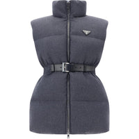 PRADA Triangle Enamel Zipped Padded Gilet