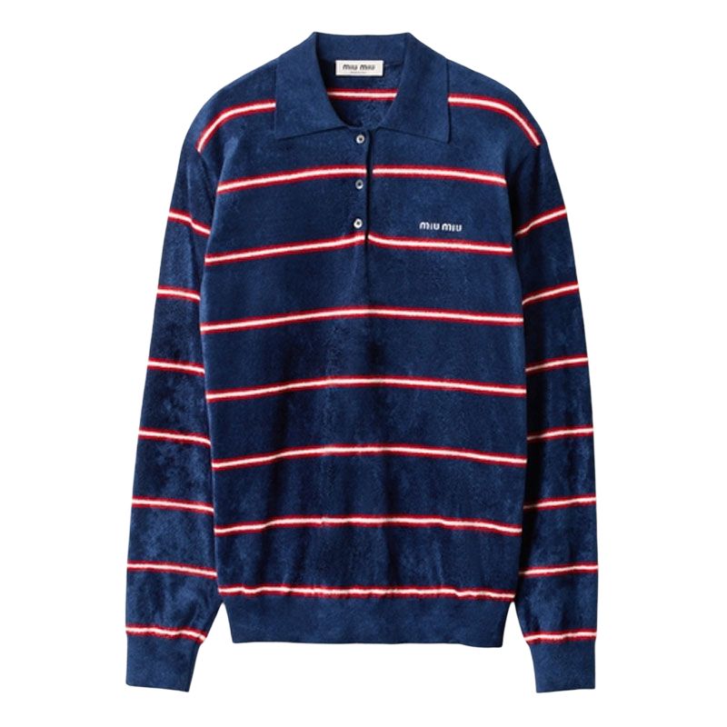MIU MIU Polo Shirt Women's Blue Red