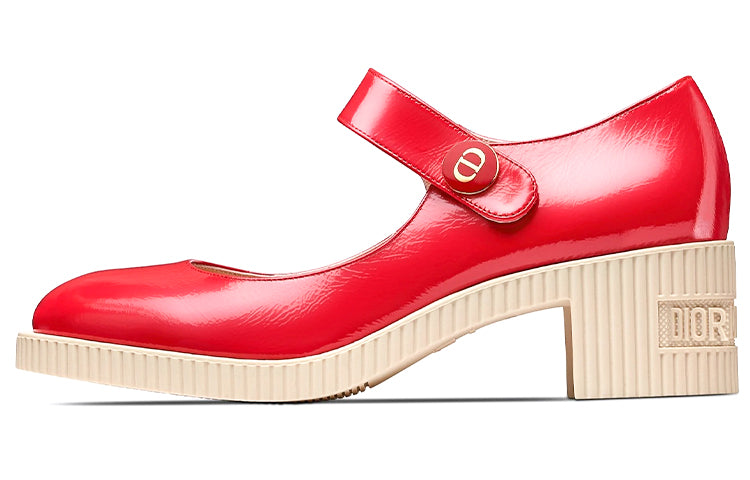 DIOR D Doll Block Heel High Heels Women's Raspberry