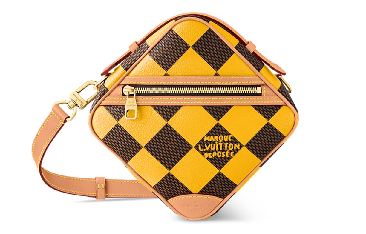 LOUIS VUITTON Chess Messenger Bag Damier Pop Jaune Mat