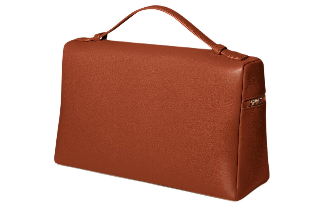 Loro Piana ExtraPocket Leather Small Square Makeup Bag Handbags Shoulder Bags Regular Women's Brown