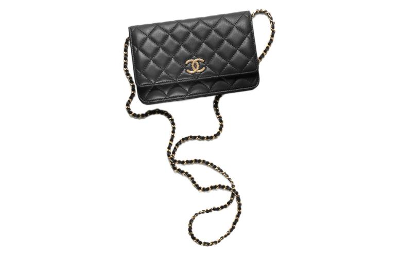 CHANEL WOC Sheepskin Shoulder Bag, Crossbody Bag Women's Black