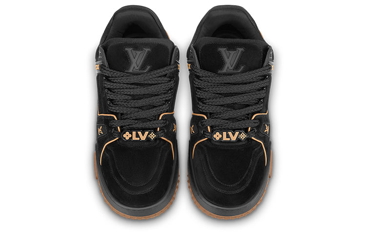 LOUIS VUITTON Trainer Maxi Black Brown Suede