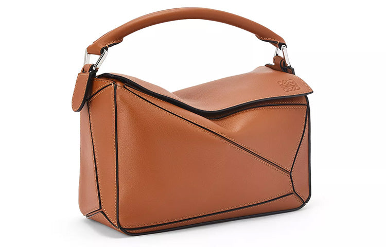 LOEWE Puzzle Classic Cow Leather Geometric Puzzle Bag Handbag Trumpets Women's Brown/Caramel
