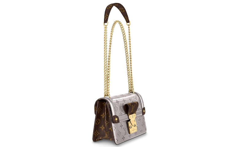 LOUIS VUITTON Embossed Patent Leather, Cow Leather Chain Bag, Crossbody Bag, Shoulder Bag Women's