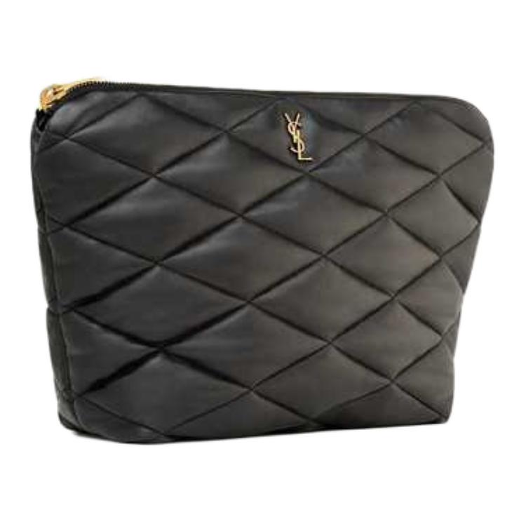 SAINT LAURENT Sheepskin Makeup Bag, Clutch Trumpets Women's Black