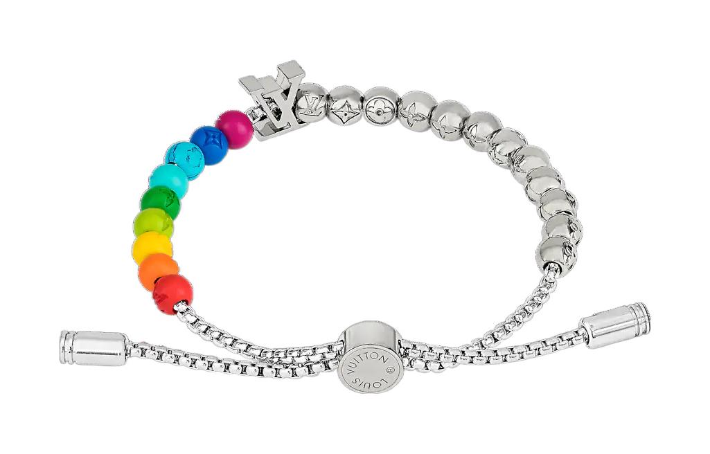 LOUIS VUITTON Beads Bracelet Men's Silver