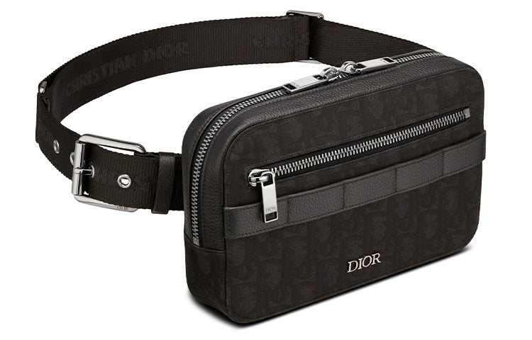 DIOR Cow Leather Shoulder Bag Crossbody Bag Fanny Pack Men's Black