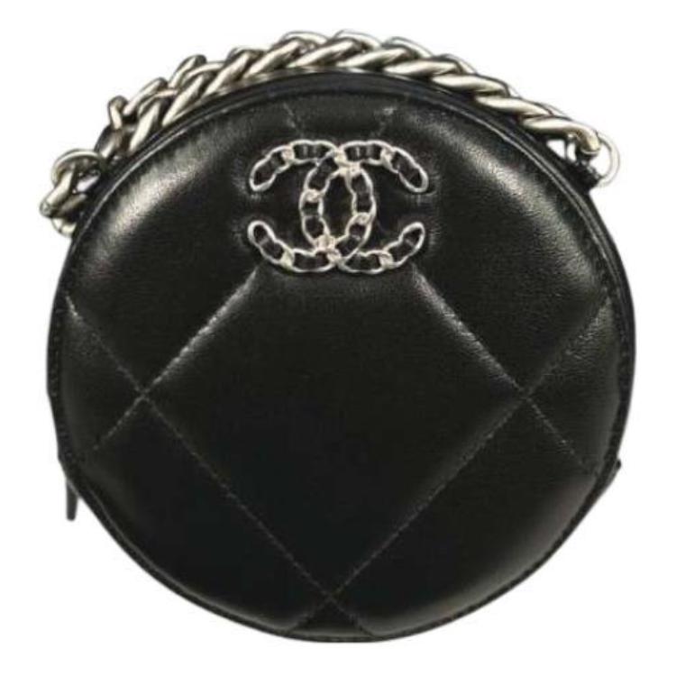 CHANEL 19Bag Lambskin Round Bag Evening Party Bag Handheld Shoulder Bag Crossbody Bag Women's Black