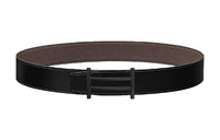 HERMES Leather Belts Men Black/Tin Gray
