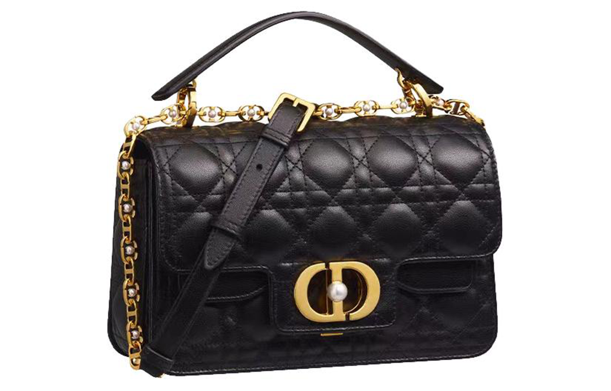 DIOR Calfskin Shoulder Bag, Crossbody Bag, Handbag Small Size Women's Black
