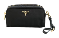 PRADA Nylon Clutch Trumpets Women's Black