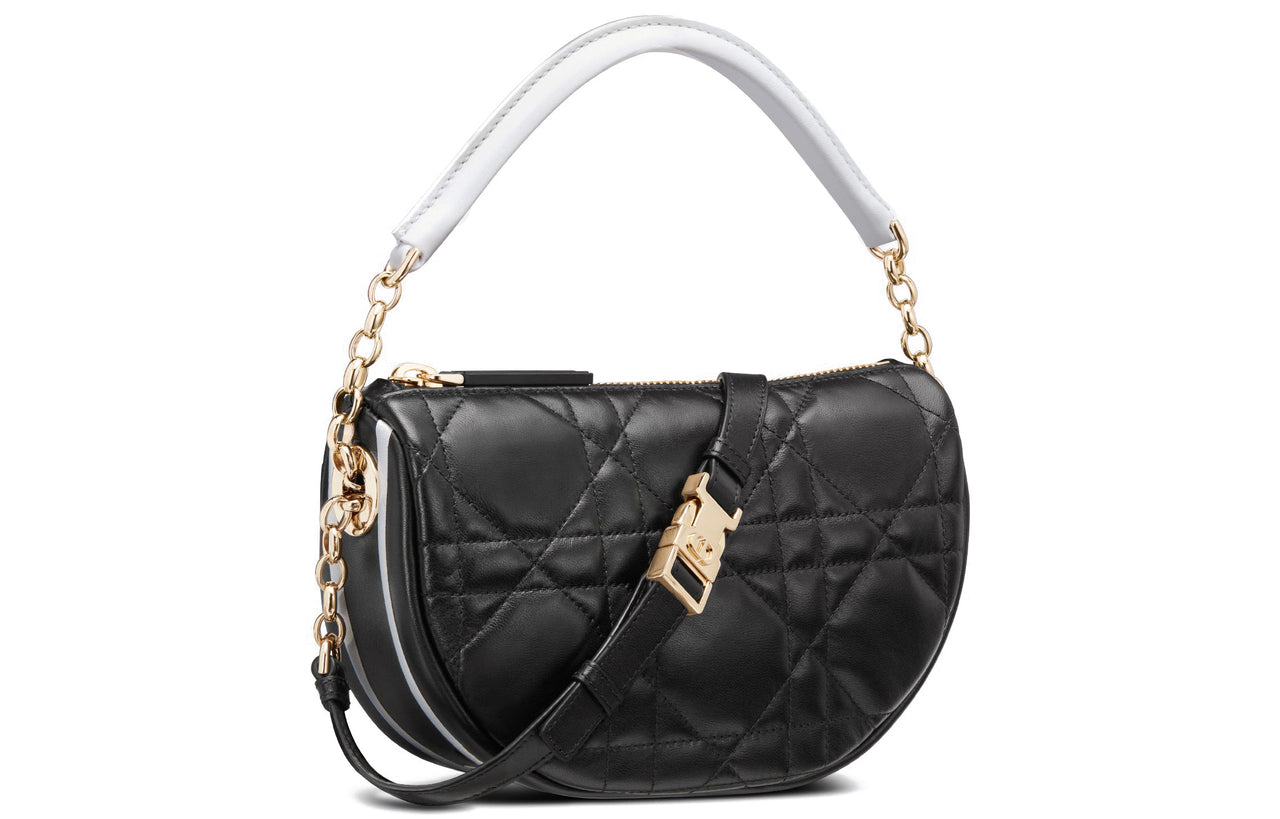 DIOR Vibe Collection DIOR HOBO Sheepskin HOBO Bag Shoulder Handbag Small Size Women's Black