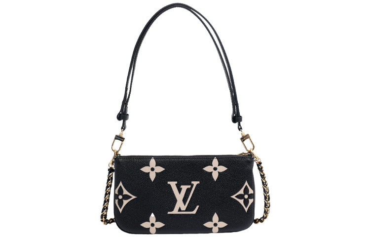 LOUIS VUITTON Multi Pochette Monogram Empreinte Bi-color Black
