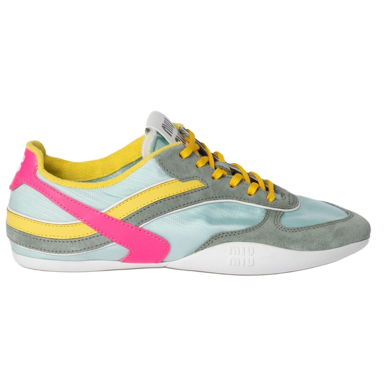 MIU MIU Gymnasium Low Top Casual Shoes Women's Yellow Green