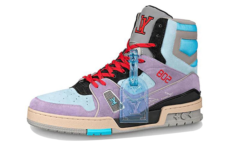LOUIS VUITTON Trainer Ankle Sneakers 'Purple Red Blue'