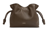 LOEWE Flamenco Nappa Cow Leather Clutch Mini Women's Chocolate