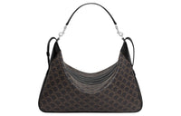 CELINE Romy Collection Canvas paneled Calfskin Trim Shoulder Bag, Crossbody Bag, Handbag Tubas Men's Black