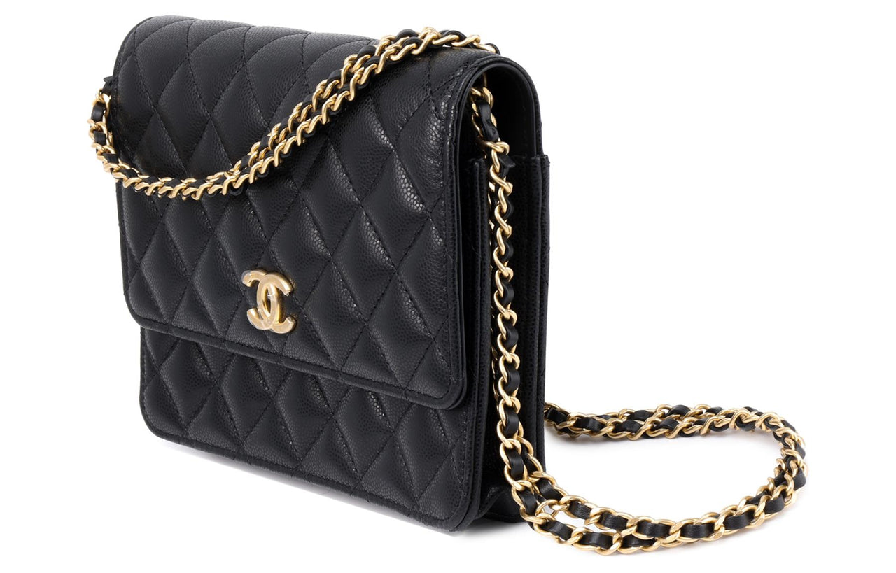 CHANEL WOC Grained Calfskin Crossbody Bag Shoulder Bag Women's Black