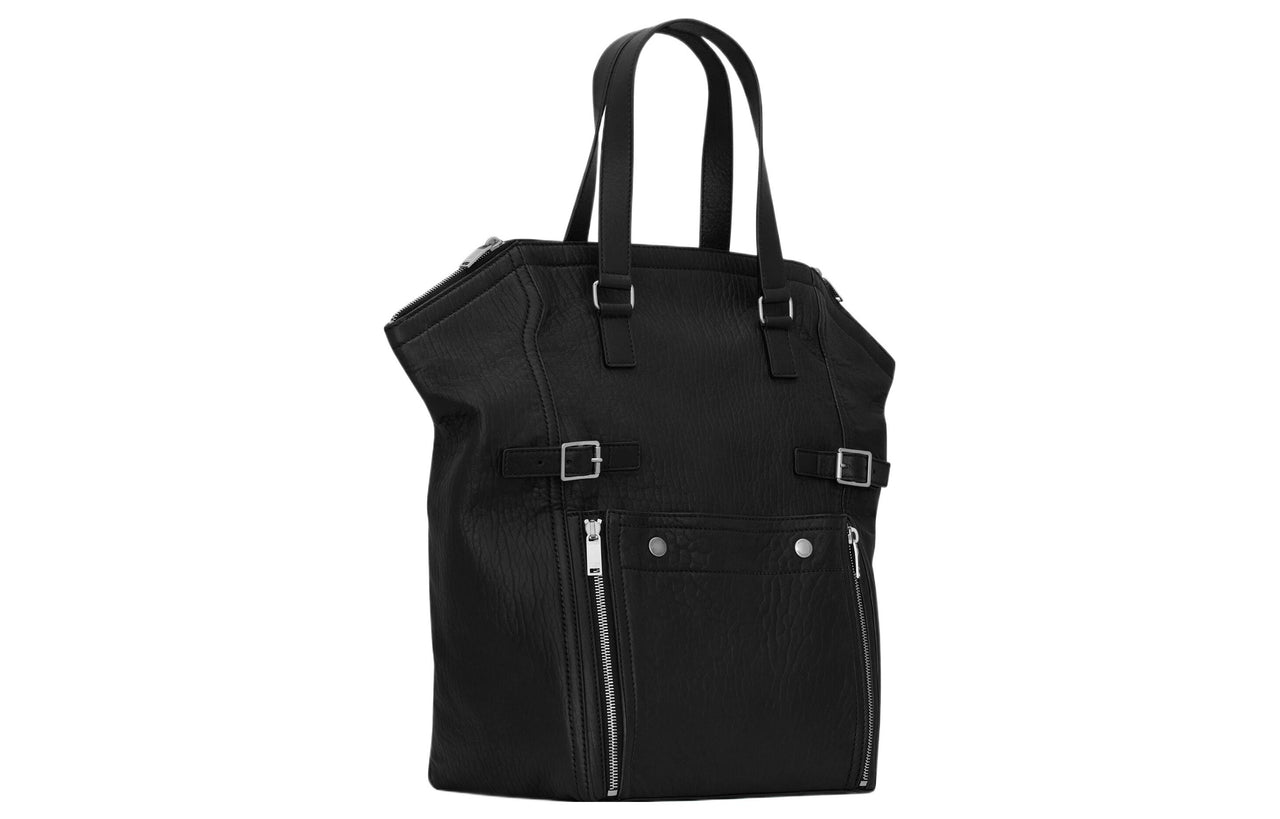 SAINT LAURENT Grain Calfskin Handbag Regular Men's Black