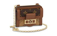 LOUIS VUITTON Dauphine Canvas With Leather Wallet Mini Women's Brown