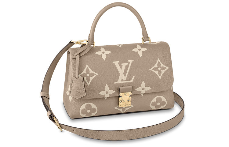 LOUIS VUITTON Madeleine Embossed Grained Cow Leather Shoulder Bag Crossbody Bag Handbag Medium Size Women's Brown
