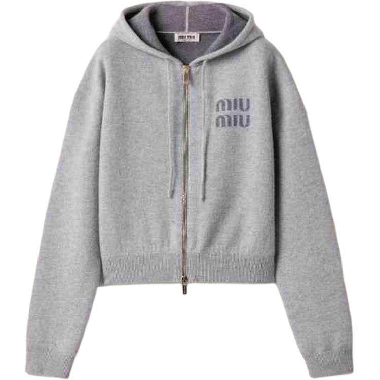 MIU MIU SS25 Cashmere Sweater Women's Gray