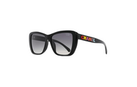 CHANEL Acetate Butterfly Sunglasses Unisex Black