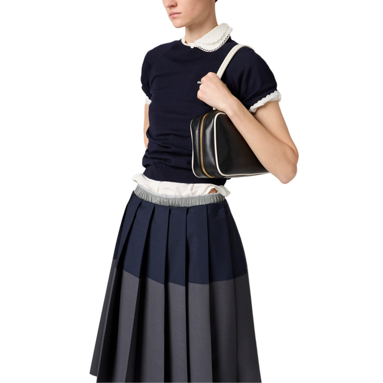 MIU MIU Wool Crewneck Sweater Bleu