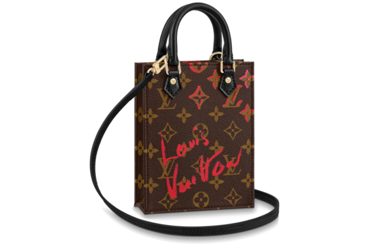 LOUIS VUITTON Limited Edition Petite Sac Plat Monogram Brown