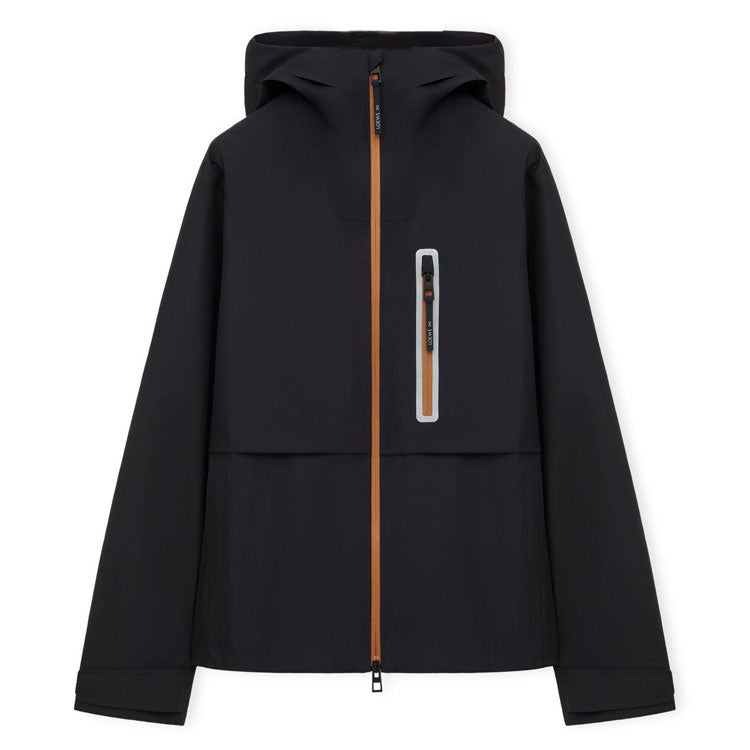 LOEWE x On Solid Color Zip Closure Hooded Long-Sleeved Women's Black