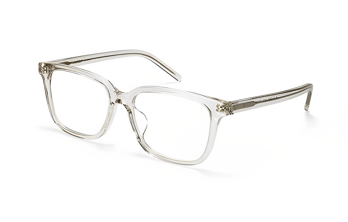 SAINT LAURENT Plate Frame Square Eyeglass Frames Women's Transparent Gray