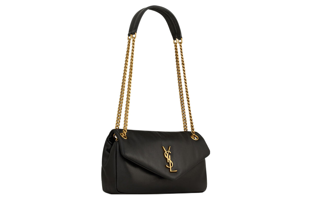 SAINT LAURENT Sheepskin Envelope Bag, Portable Crossbody Bag, Shoulder Bag Women's Black