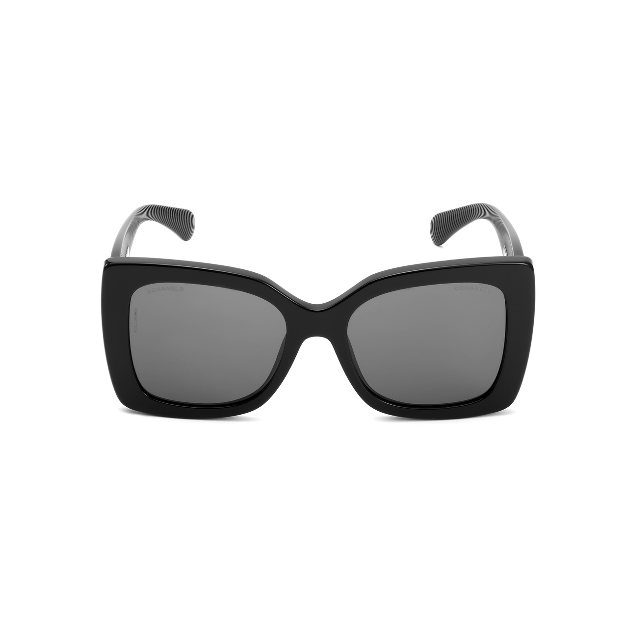 CHANEL Plate Frame Butterfly Sunglasses Unisex Black