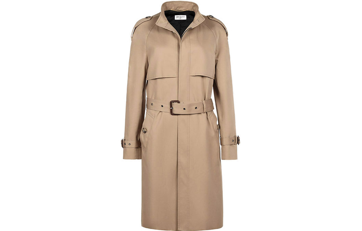 SAINT LAURENT Trench Coats Women's Sand