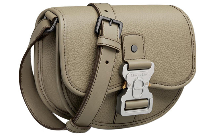 DIOR Grained Calfskin Messenger Bag Shoulder Bag Crossbody Bag Mini Men's Beige
