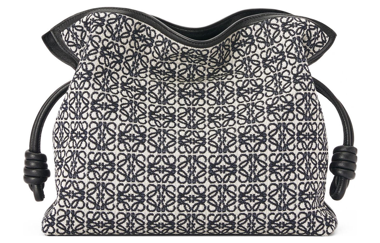 LOEWE Calfskin Panel Jacquard Fabric Clutch, Crossbody Bag, Shoulder Bag Women's