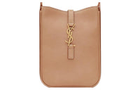 SAINT LAURENT Calfskin Upright Handbag, Crossbody Bag Mini Women's Brown Gold