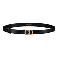 DIOR Calfskin Leather Belts Women's Black Width 2CM