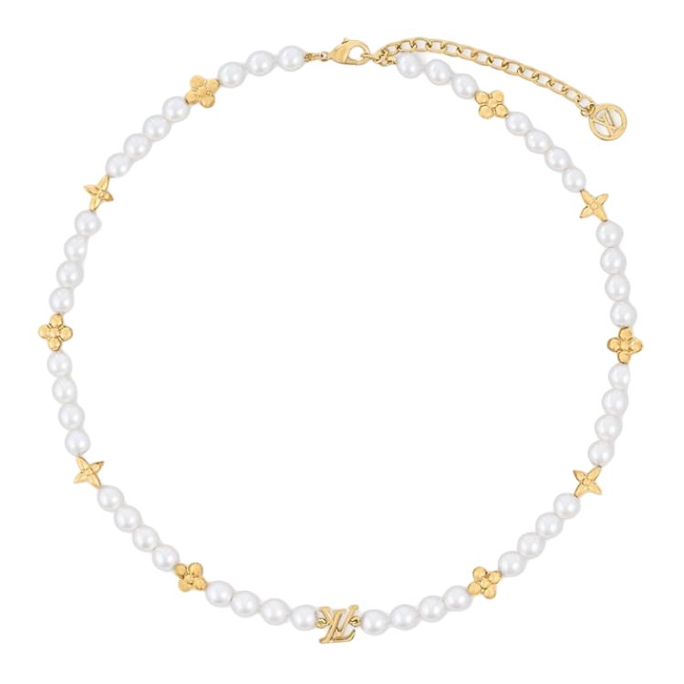 LOUIS VUITTON M01990 My Lv Pearl Necklace